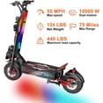 thumbnail image 5 of GLIDEZONE Electric Scooter for Adults, 10000W Dual Motor 13" Tires, up to 55MPH & 75Miles Range, Fast Off Road E Scooter with Dual Suspension, 5 of 9