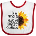 thumbnail image 3 of Inktastic Summer in a World Full of Roses Be a Sunflower Boys or Girls Baby Bib, 3 of 4