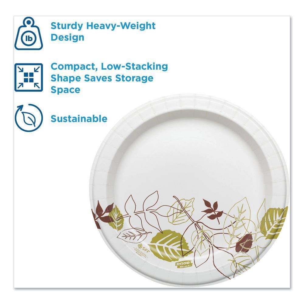 Pathways 8.5 in. Green/Burgundy Soak Proof Shield Heavyweight Disposable Paper Plates, WiseSize (500-Carton)