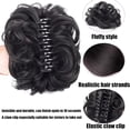 thumbnail image 2 of Deaumellos Bun Extension Clips, Wavy Claw Clip Messy Bun Hair Piece for Women, Stylish Buns Extension for Women, Synthetic Elastic Wavy Curly Hair Piece, 2 of 7