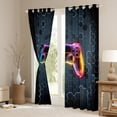 thumbnail image 3 of Homewish Gradient Gamepads Curtains Pack of 2 (42x84 Each) for Kids Teens,Geometric Honeycomb Hexagon Curtains Blackout,Abstract Video Game Bedroom Curtains,Luxury Bedroom Decor, 3 of 6