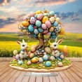 thumbnail image 4 of SLYNSHome Easter Bunny Decorations 2D Flat Acrylic Ornaments Eggs Tree Designs DIY Crafts Cute Rabbit Desktop Decor for Easter Party Decor, 4 of 6