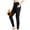 Black, variant on VKOYWKM Yoga Leggings for Women Fleece Lined Warm Leggings Slim Fit Elastic High Waisted Leggings Solid Color Stretchy Workout Leggings with Pockets Size M Gray