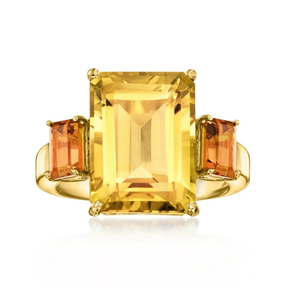 Ross-Simons 12.00 ct. t.w. Citrine Ring in 18kt Gold Over Sterling, Women's, Adult