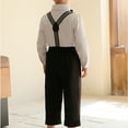 thumbnail image 4 of Boys Gentleman Suits Set, Baby Boys Wedding Birthday Formal Suits Set Shirt with Bowtie + Suspenders Pants, 4 of 4