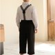 thumbnail image 4 of Odeerbi Niños 3 Pcs Caballero Traje Formal Vestido Camisa + Pantalones de Traje de Suspensión + Corbata de Palo Trajes de Boda Conjunto, 4 of 4