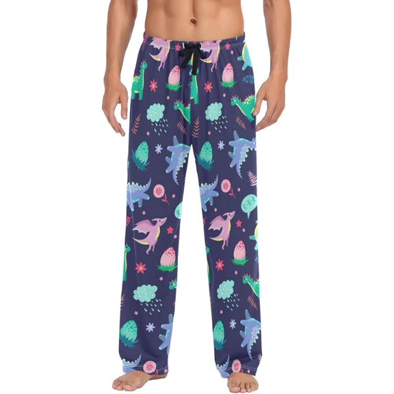GZHJMY Dinosaur Pajama Pants for Men, Lounge Pants Lightweight Men Pajama Bottoms with Drawstring Pockets, Christmas New Year Birthday Gifts, X-Large
