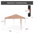 thumbnail image 2 of 10x10ft Pop Up Canopy Outdoor Portable Folding Instant Lightweight Gazebo Shade Tent w/Adjustable Height, Wind Vent, Carrying Bag - Tan, 2 of 5