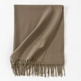 thumbnail image 2 of Fsgntruao Scarfs for Women Winter Shawls Wraps for Evening Dress Bridesmaid Wedding Bridal Warm Long Large Scarves Khaki,Free Size, 2 of 3