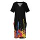 thumbnail image 3 of Vestido multicolor largo y loco para mujer, traje con bolsillos colgantes y horizontales, estilo coreano., 3 of 6