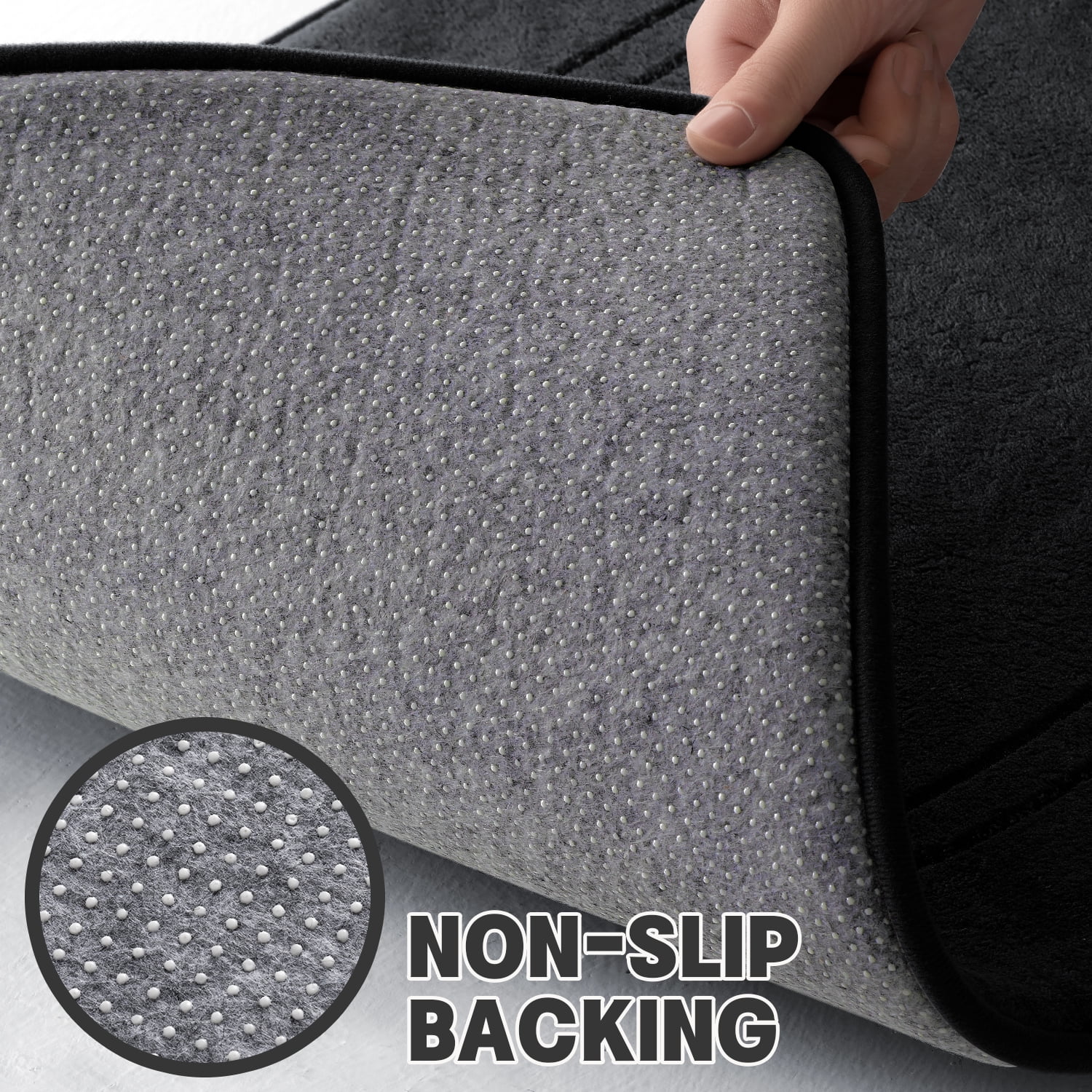 ChakmeOne Memory Foam Bath Mat, Bathroom Rugs Sets 5 Piece - Super Soft Absorbent Non Slip Bath Mat for Tub & Shower Floor, Toilet Rug & Carpet for Bathroom Decor