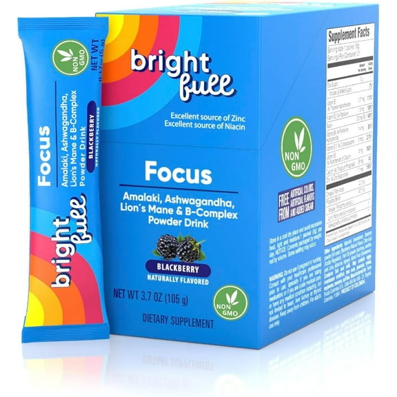 Bright Full Drink Mix With Ashwagandha Focus BlackBerry 21 Ct, 3.7 Oz..