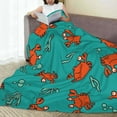 thumbnail image 6 of Bingfone Colorful Crab Print Flannel Fleece Blanket Throw Blanket for Bed,Sofa,Couch,Travel,Camping(80"x60" ), 6 of 8