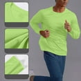 thumbnail image 2 of Stamzod Running Tshirts Shirts for Men Fashion Solid Color Long Sleeve Athletic T-Shirts Casual Loose Gym Shirts Men Basic Tees Green S, 2 of 8