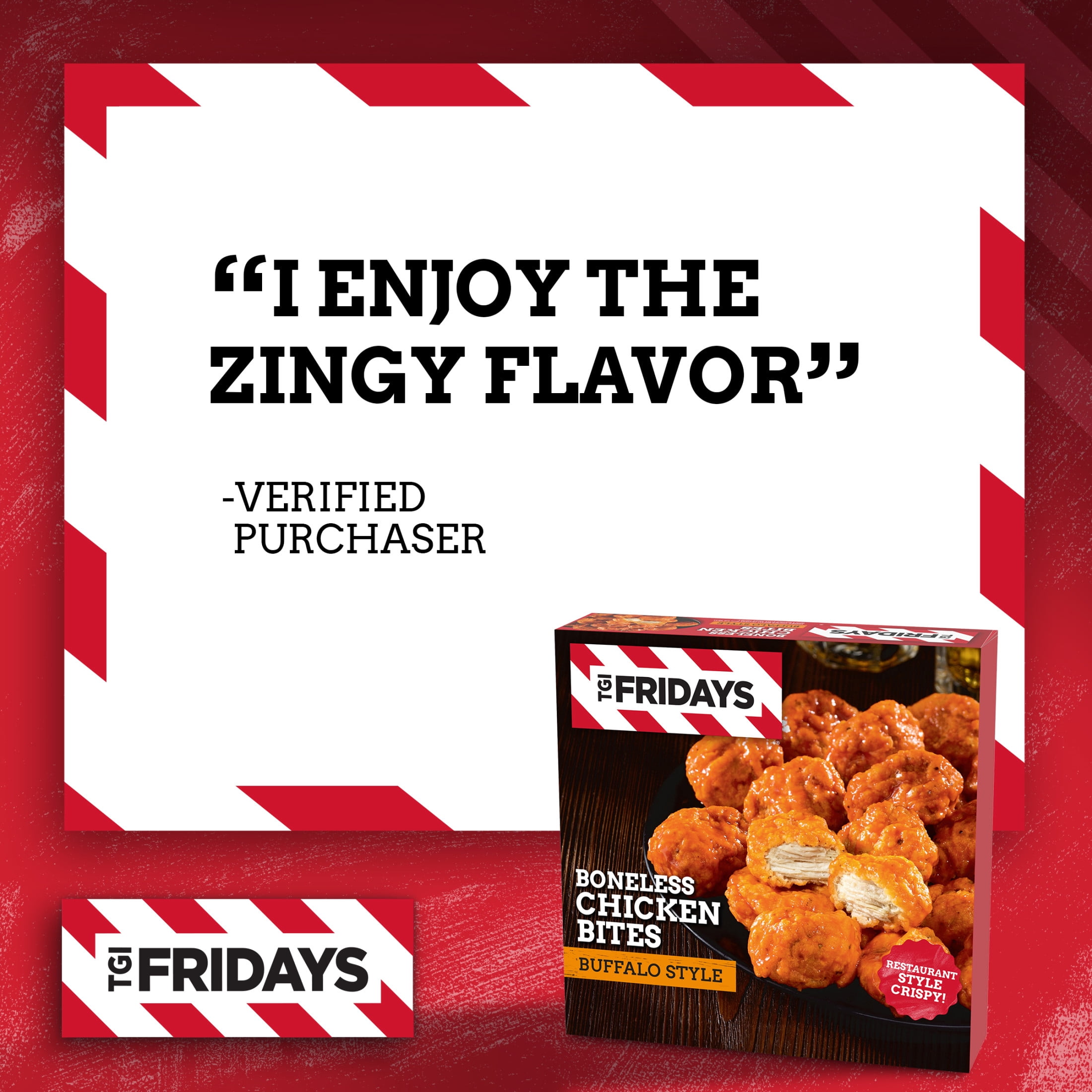 TGI Fridays Frozen Appetizers Buffalo Style Boneless Chicken Bites, 15 oz. Box