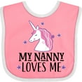 thumbnail image 3 of Inktastic My Nanny Loves Me Unicorn Girls Baby Bib, 3 of 4