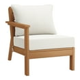 thumbnail image 4 of WestinTrends Avalon Outdoor Patio HDPE Modular Loveseat Sectional with Patio Cushions, Teak/White, 4 of 5