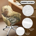 thumbnail image 5 of Whosucclay Forest Owl Daisy Butterfly Print Curved Back Chair Cover Stretch Dining Chair Covers Removable Curved Back Bar Stool Slipcovers with Arms Universal Computer Chair Slipcover, 5 of 7