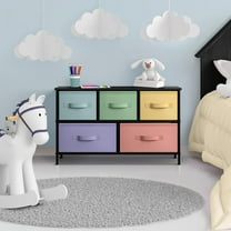 Sorbus Dresser w/ 5 Drawers Furniture Storage Chest for Home, Bedroom Pastel Black