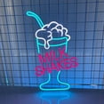 thumbnail image 2 of Craftnamesign Milk Shakes Neon Sign, Drink Shop LED Signboard, Milk Shakes Shop Decoration, 2 of 4