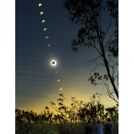 Solar eclipse composite Queensland Australia Stretched Canvas - Philip HartStocktrek Images (25 x (Solar Eclipse 2019 Best Location)