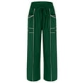 thumbnail image 4 of TTUHYWXI Womens Barrel Sweatpants High Waisted Wide Leg Pants Drawstring Athletic Baggy Pants Lounge Sweats (Dark Green, L), 4 of 5