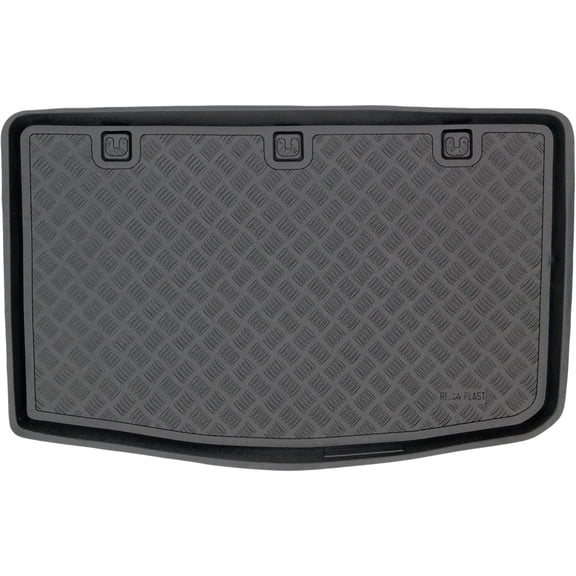Rezaw-Plast Cargo Liner for Kia Rio Hatchback 2012 2013 2014 2015 2016 2017 Custom Fit PE Cargo Mat Waterproof Raised Edges Anti-Slip Easy to Clean Durable Black