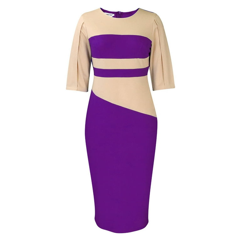 purple autumn dress Firerie Plus Size Elegant Formal For Women,Stand Collar Waist Ruched Elastic Flared Hem Casual Vacation Minimalist Versatile Daily Wear Bust measurement Autumn French Smoky Purple Lace