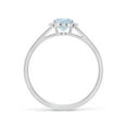 thumbnail image 2 of ANGARA Natural Aquamarine with Diamond Collar Solitaire Engagement Ring in 925 Sterling Silver for Women (Size-7x5mm) | March Birthstone, Anniversary, Jewelry Gift for Women | Natural Aquamarine Ring, 2 of 10