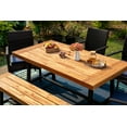 thumbnail image 2 of MF Studio Patio 6-Person Acacia Wood Table Outdoor Dining Picnic Coffee Table for Backyard, Garden, Lawn, Farmhouse-Teak Color, 2 of 9