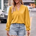 thumbnail image 4 of BLVB Women's Spring Fall Tops Trendy V Neck Long Sleeve Shirts Casual Loose Comfy Ladies Blouse Tee, 4 of 9