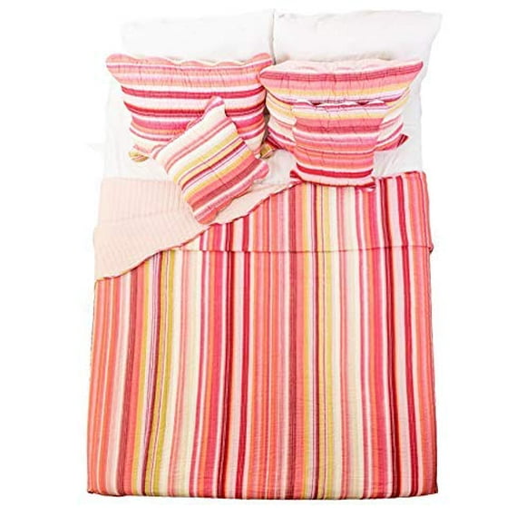 DaDa Bedding DXJ101824 Stunning 5-Piece Quilt Set, Queen, Striped
