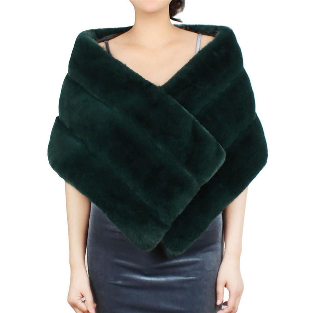 green fur wrap