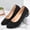 Black, variant on Women Breathable Lightweight Wedge Low Heel Pumps Shoes for Women Black Matte Fabric Non Slip Work Shoes Women Casual Dress Comfort Office Walking Flats for Women Daily Wear Womens Low Heel Dress