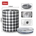 thumbnail image 4 of 12oz Coffee Tumblers Black White and Gray Checkerboard Pattern Stainless Steel Vacuum Insulated Travel Tumbler Coffee Cups Mug with Lid and Straw with Cleaning Brush for Cold & Hot Drinks, 4 of 5