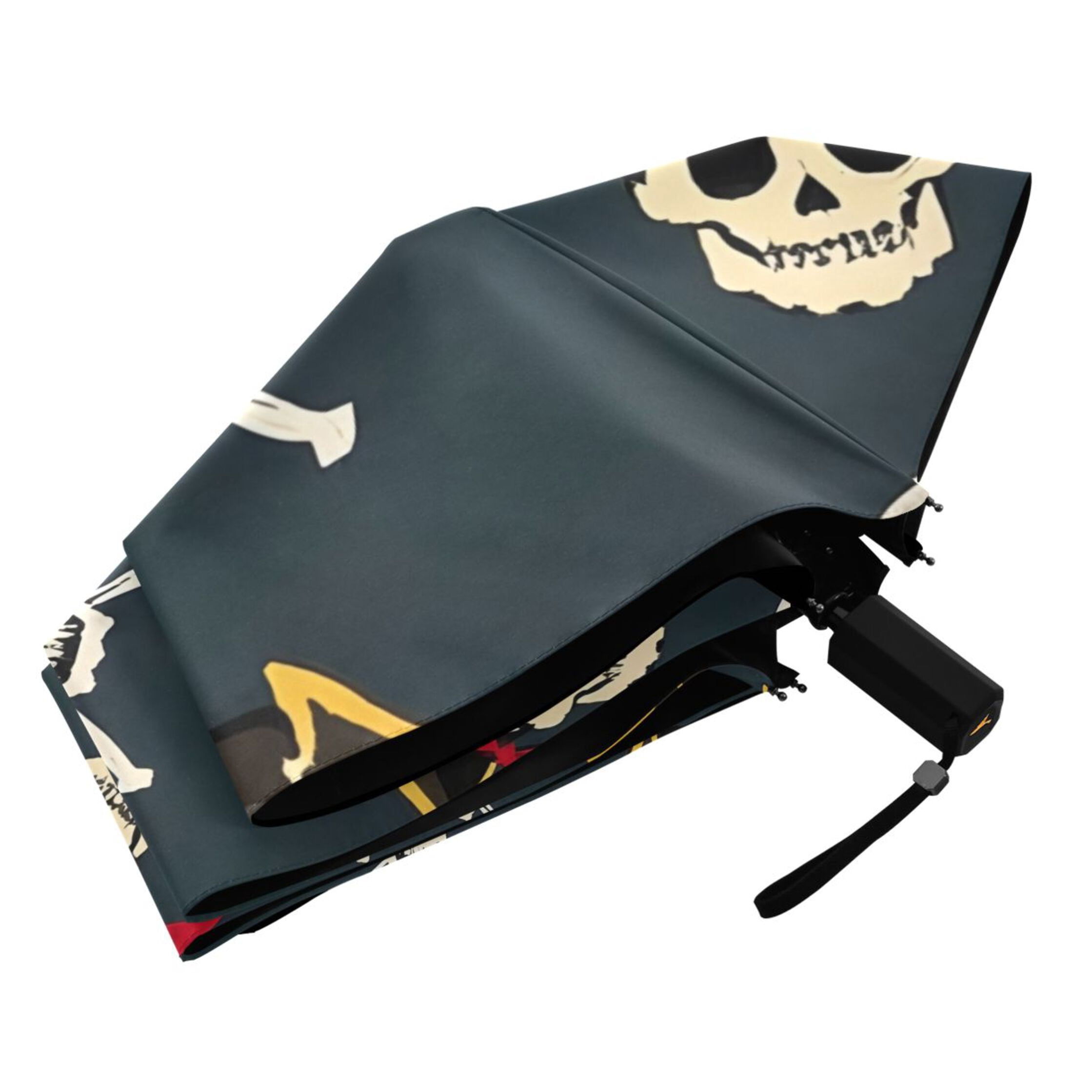 ALAZA Cool Skull Pattern UPF 50+ Compact Folding Umbrella for Rain Travel Umbrella Packable