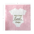 thumbnail image 5 of Koyal Wholesale Pink with Onesie Gold Scripted Welcome Little One Saying Cocktail Napkins, Bulk 100-Pack Count 3-Ply, 5 of 5