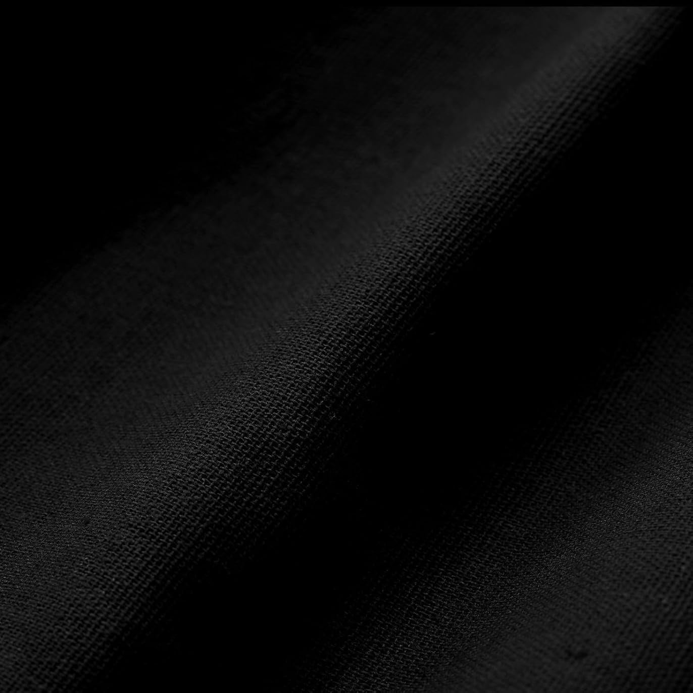 Psoiuetr Linen Button Farmhouse Beige Shower Curtain Linen and Cotton Woven Fabric Country Style (Black & Cream, 72" L x 72" W)