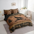 thumbnail image 3 of Feelyou Wildlife Wolf Bedding Comforter Set 7pcs, Brown Rustic Cabin King Bedding Sets, 3 of 8