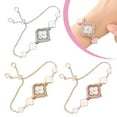 thumbnail image 4 of Reloj de estudiante con trébol de cuatro hojas, estilo universitario, esfera pequeña, decoración, pulsera de tirador sencillo., 4 of 7