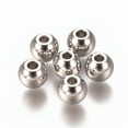 thumbnail image 2 of Resistant 201 Stainless Steel Spacer Beads Flat Round Stainless Steel Color 4x3.5mm Hole: 1.2mm diy, 2 of 2