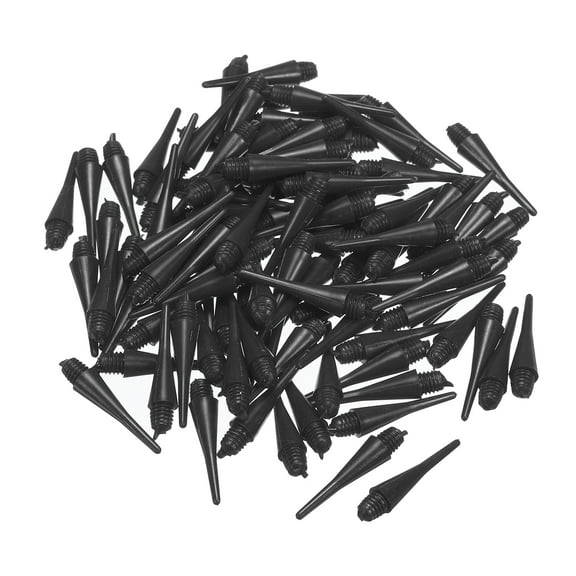 Uxcell Plastic Dart Tips 100 Pack 2BA Thread Soft Dart Tips Black