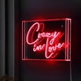 thumbnail image 6 of Crazy In Love 14" X 10" Contemporary Glam Acrylic Box USB Operated LED Neon Light, Red, 6 of 7