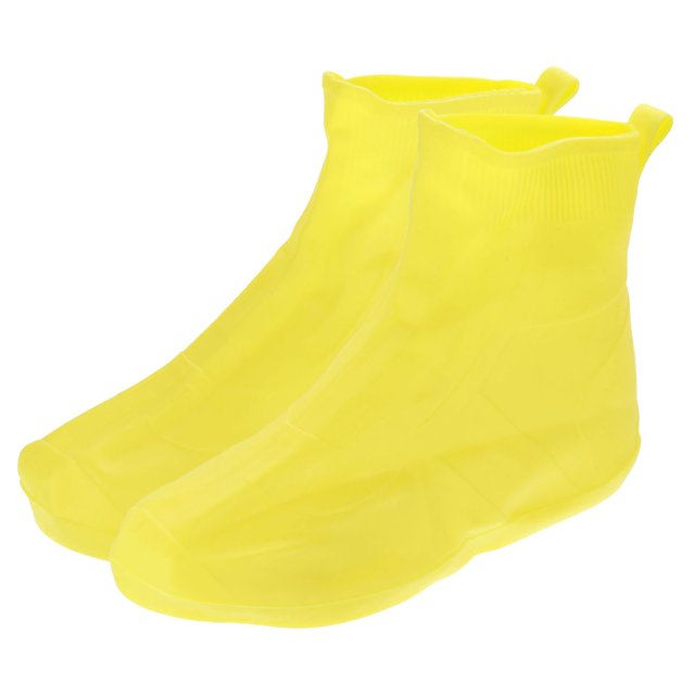 Unique Bargains Surchaussures Pliables Réutilisables en Silicone 30x22cm Imperméables, Jaune