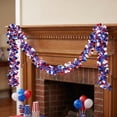 thumbnail image 4 of Cinvoph 4th of July Metallic Tinsel Garland, Foil Fringe Streamers for Independence Day Patriotic Indoor Outdoor Hanging Party Decor, 4 of 5