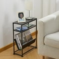 thumbnail image 5 of ZEXVIDA Narrow End Table for Small Spaces - Slim Side Table with Magazine Holder,2 in 1 Design Narrow End Table Living Room,Skinny Bedroom Nightstand Thin Side Magazine Table,Black, 5 of 9