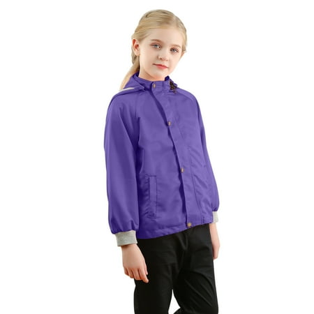 

ZMHEGW Boys Girls Winter With Pocket Hooded Zipper Windproof Outwear