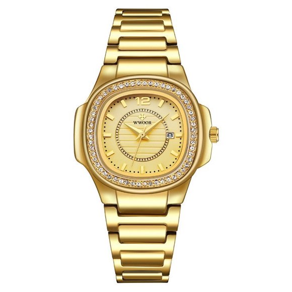 Steel Belt Diamond Watch For Women Waterproof 30M Quartz With Sapphire Crystal Glass