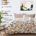 thumbnail image 5 of Oranges Fruit Full Size Comforter Set, Green Leaf White Flowers Vintage Farm Plant Bedding for All Seasons, 4 Pcs Bed Set, 1Quiltcover (86"x86") ,1Sheet(80"x116"), 2Pillowcases (30"x20"), 5 of 9