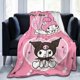 thumbnail image 1 of Manta de franela de Cinnamoroll de Anime Sanrios, 150x200cm, Kuromi Melody, colcha de aire acondicionado suave para dormitorio, toalla portátil para siesta, 1 of 4